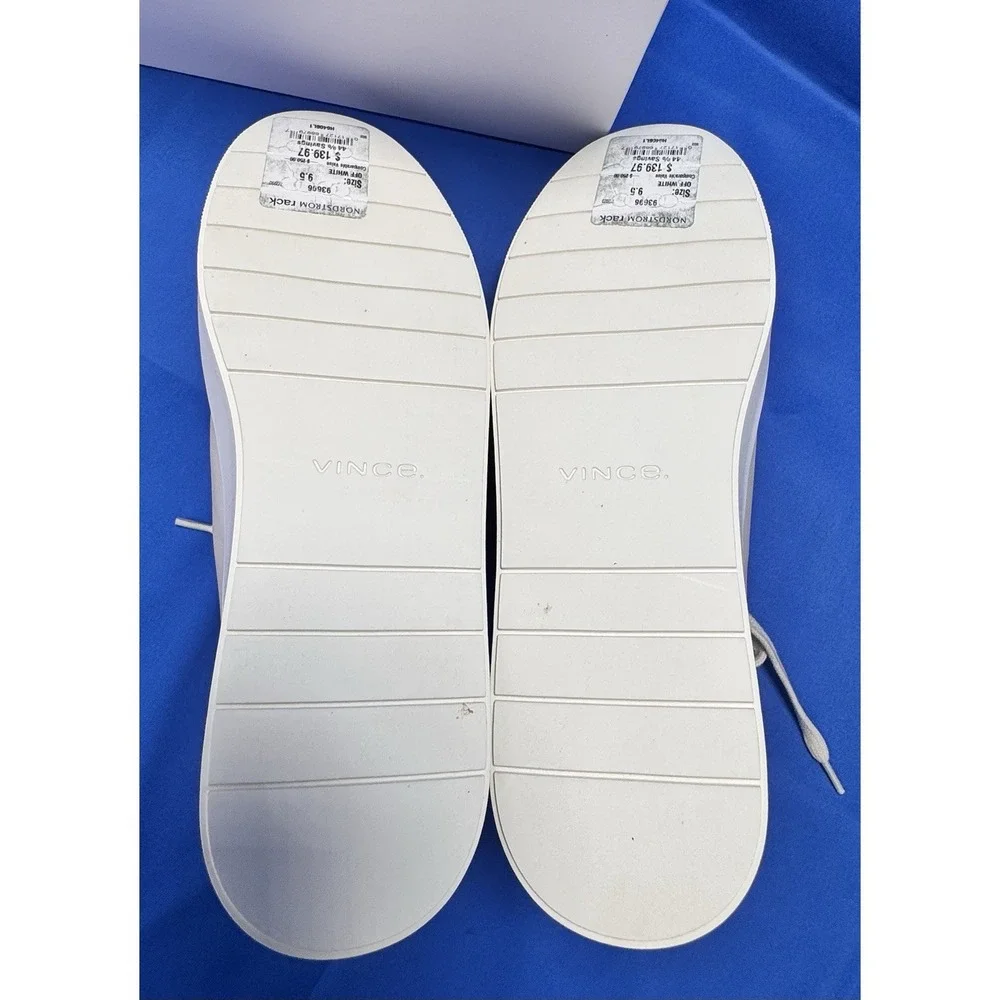 Vince Benfield Women's Ivory  Platform Sneakers Shoes Size 9.5 Leather New‎ Box